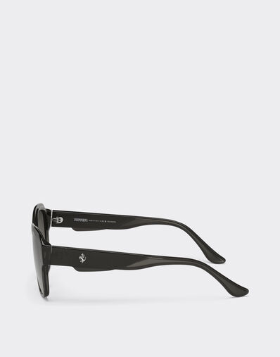 Ferrari Ferrari sunglasses in transparent black acetate with polarised black lenses Black LA02Mf