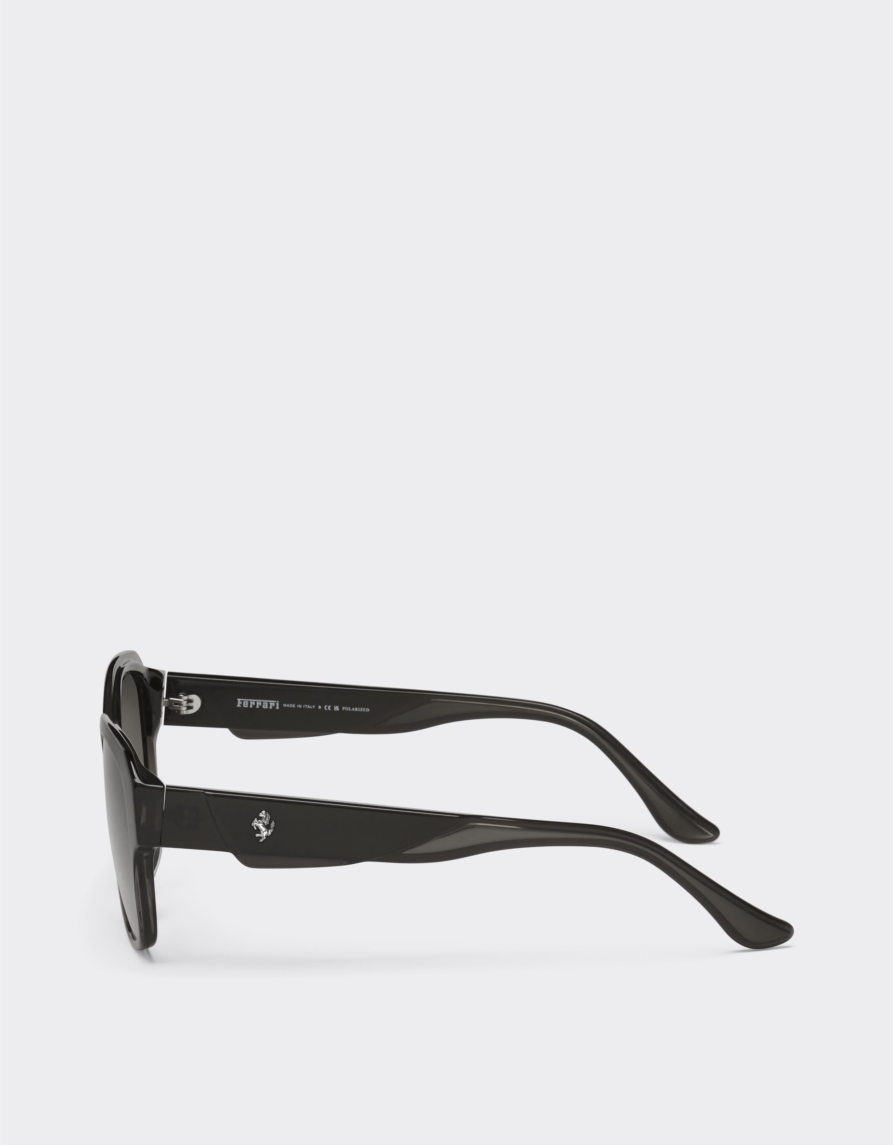 Ferrari Ferrari sunglasses in transparent black acetate with polarised black lenses Black LA02Mf