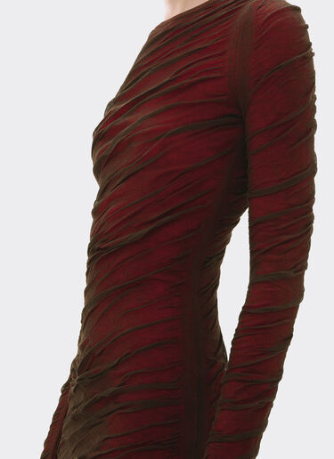 Long-sleeved dress in wool and cotton knit Ferrari Long-sleeved dress in wool and cotton knit Marrone Scuro CKWDR0014KWO0009f