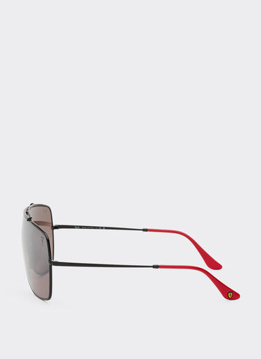 Ferrari Ray-Ban für Scuderia Ferrari RB3697MF aus schwarzem Metall mit violettem, verspiegeltem Glas Schwarz F1504f