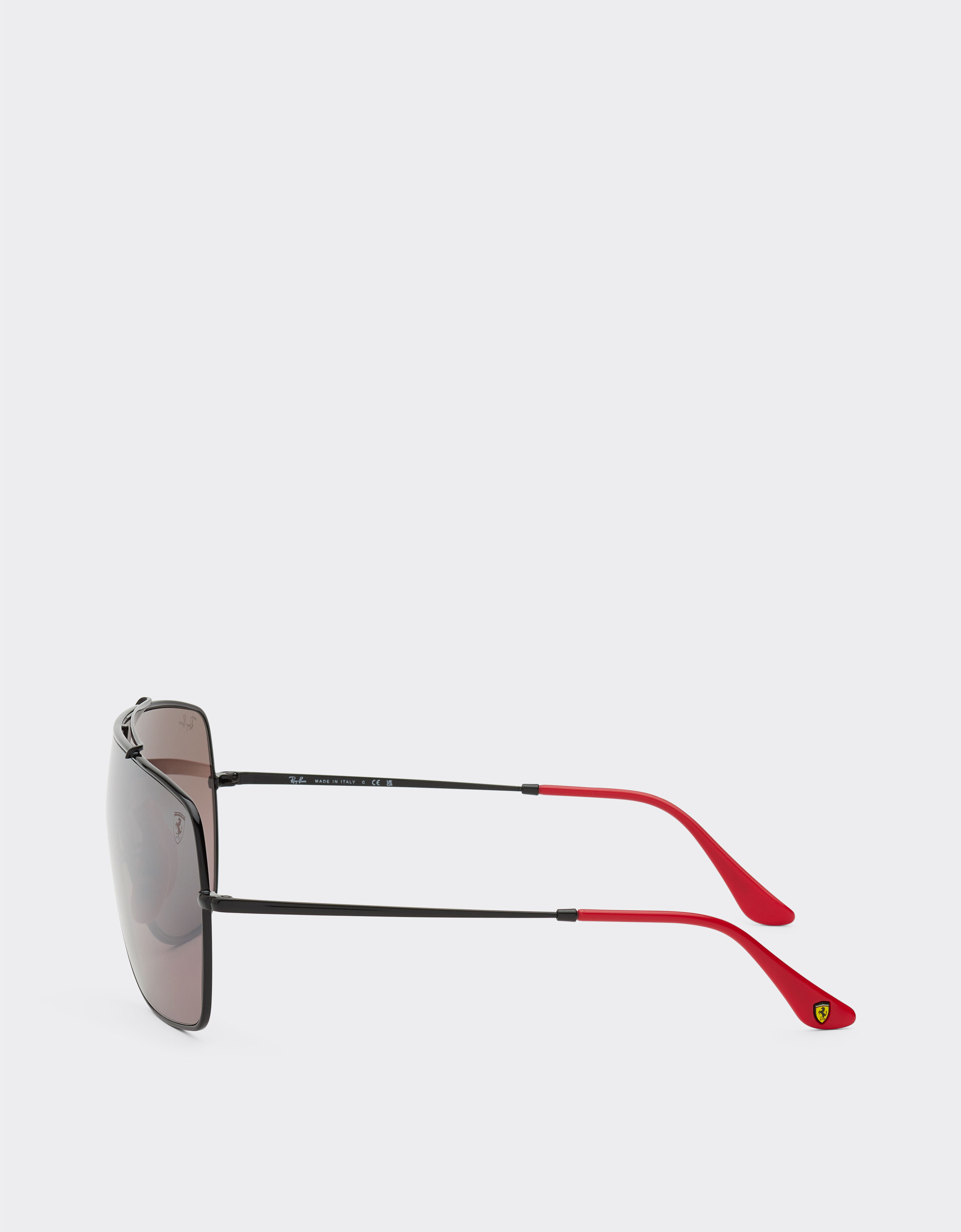 Ferrari Ray-Ban für Scuderia Ferrari RB3697MF aus schwarzem Metall mit violettem, verspiegeltem Glas Schwarz F1504f