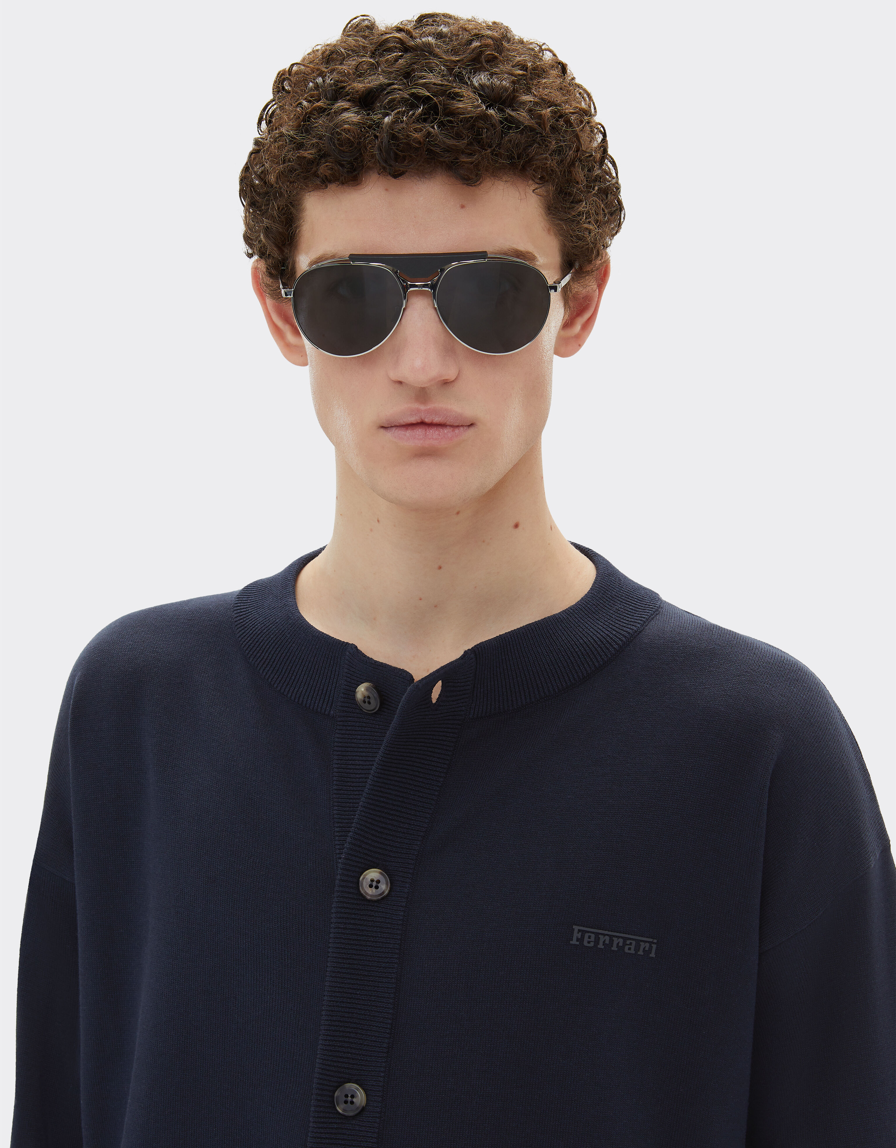 Ferrari Cotton and silk cardigan Navy 21995f