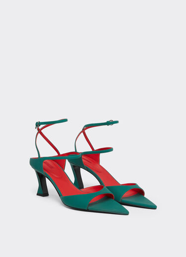 Ferrari Slingback sandals in rubberised leather Ficus Green 22008f