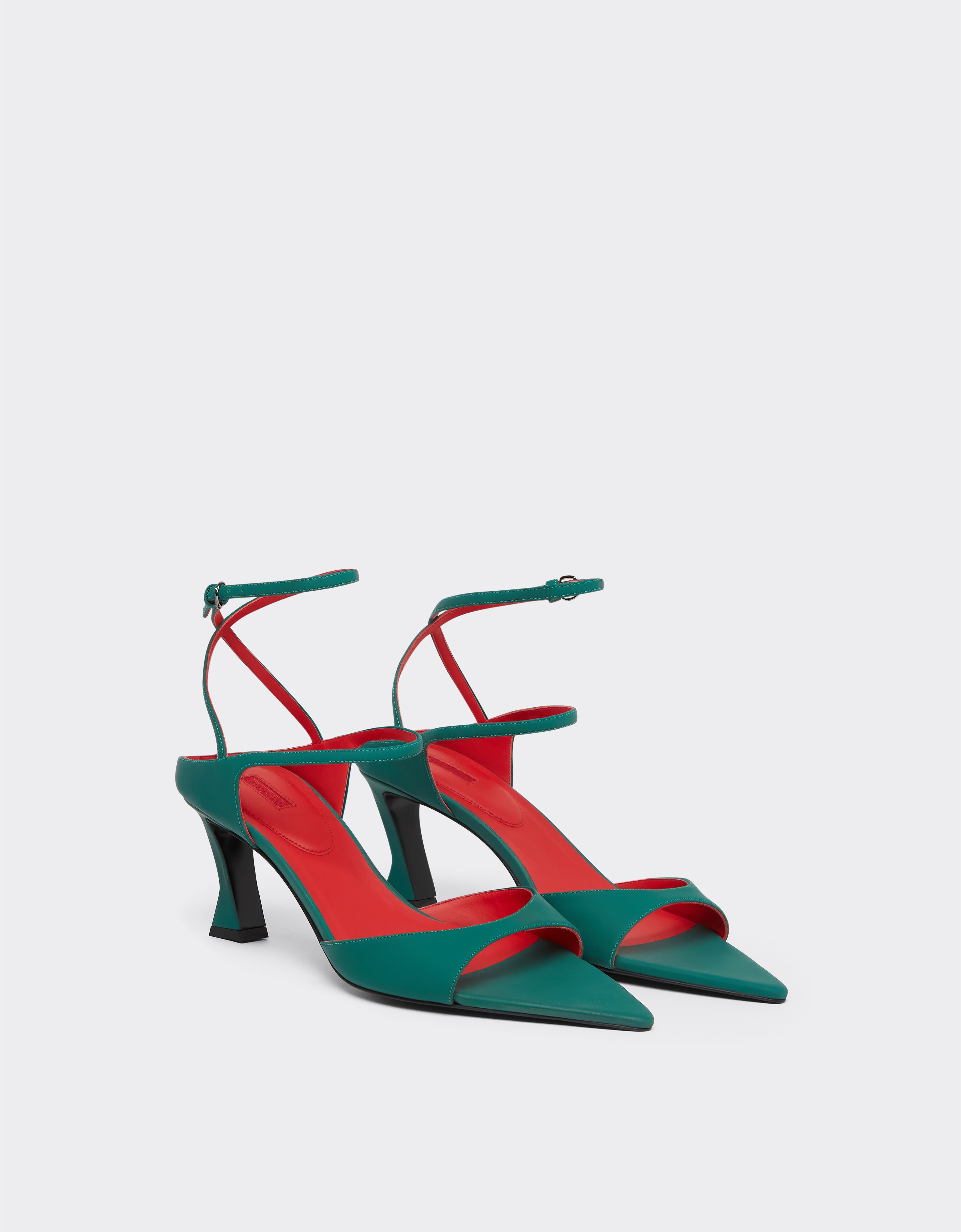 Ferrari Slingback sandals in rubberised leather Ficus Green 22008f
