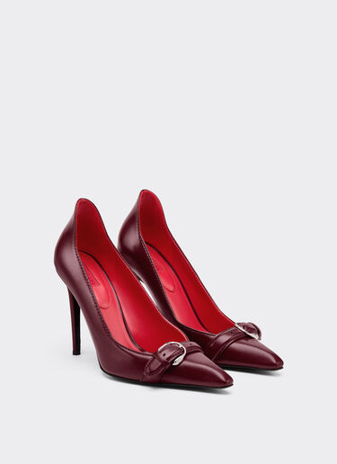 Ferrari Court shoes in wet-effect glossy leather Cherry 49388f