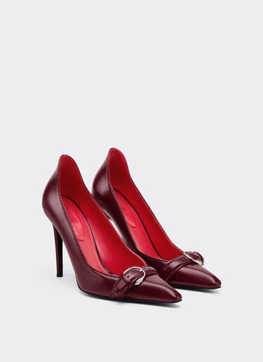 Court shoes in wet-effect glossy leather Ferrari Court shoes in wet-effect glossy leather Cherry 49388f