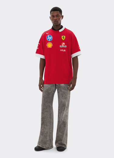 Ferrari 2025 T-shirt piloti Puma per Scuderia Ferrari HP Rosso Corsa LA01Rf