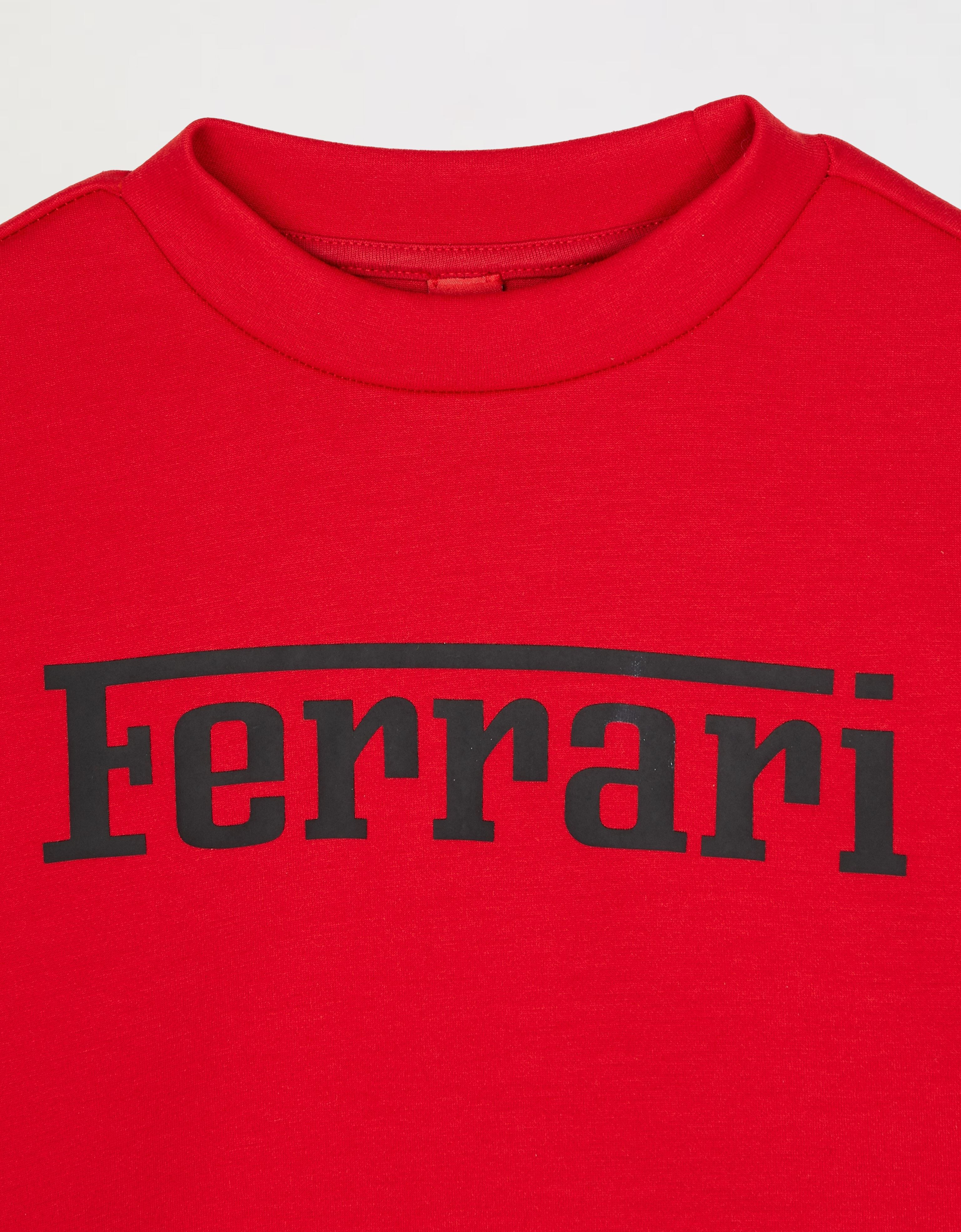 Ferrari Sweat-shirt enfant en scuba recyclé avec grand logo Ferrari Rosso Corsa 46994fK