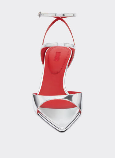Ferrari Sandalia slingback de piel espejada Negro mate 22009f