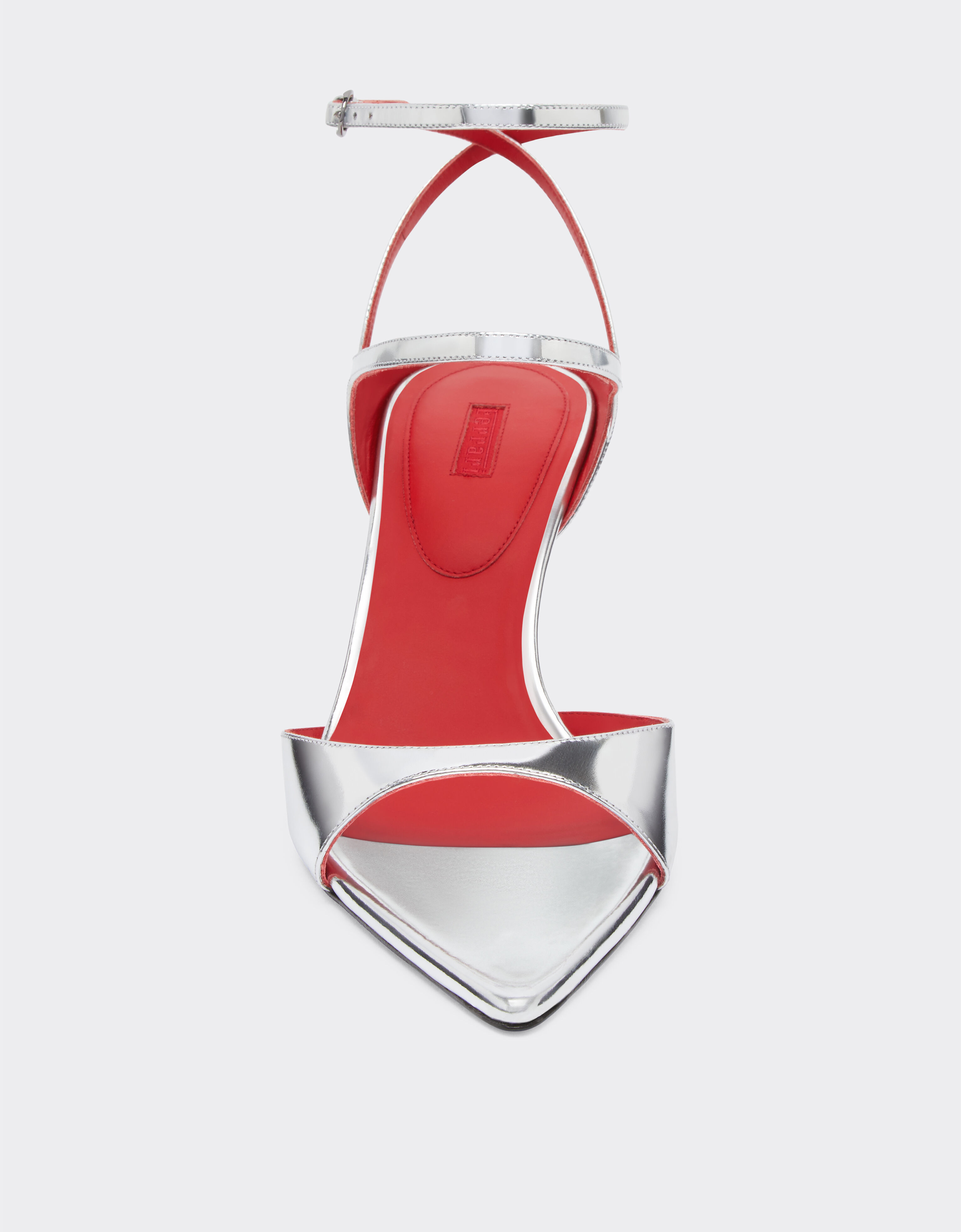 Ferrari Sandalia slingback de piel espejada Negro mate 22009f
