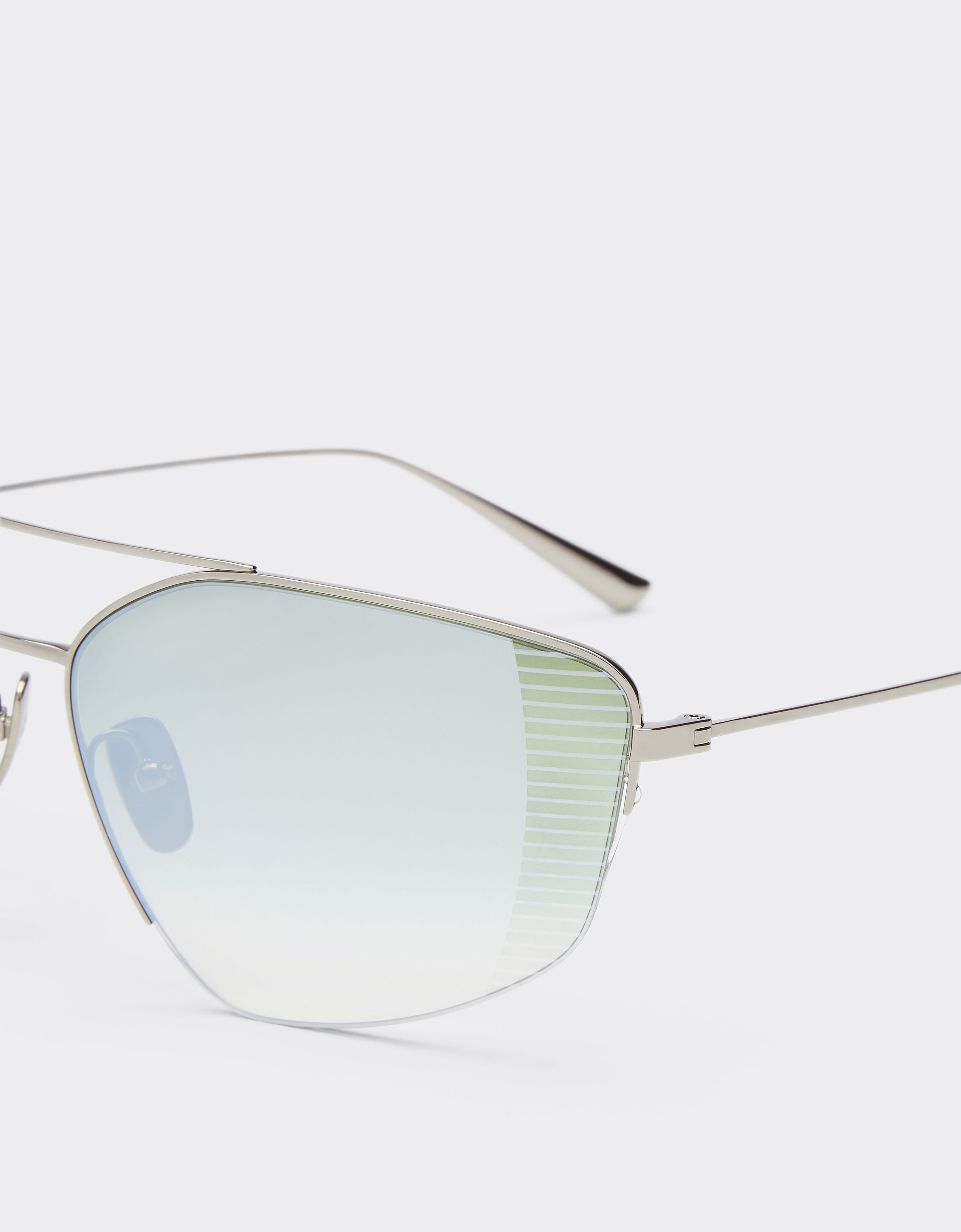 Ferrari Ferrari sunglasses in silver titanium with gradient green mirror lenses Silver F1252f