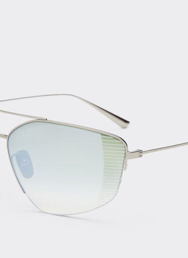 Ferrari Ferrari sunglasses in silver titanium with gradient green mirror lenses Silver F1252f