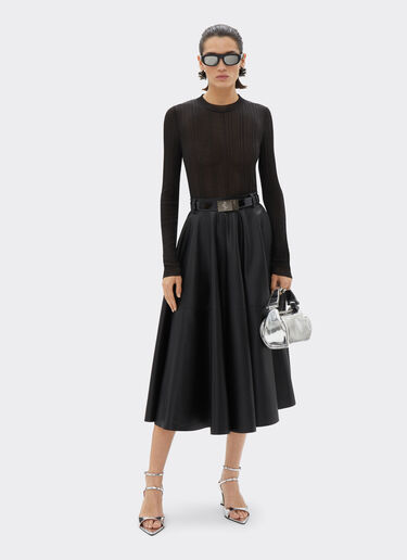 Ferrari Long skirt in nappa leather Black 21645f