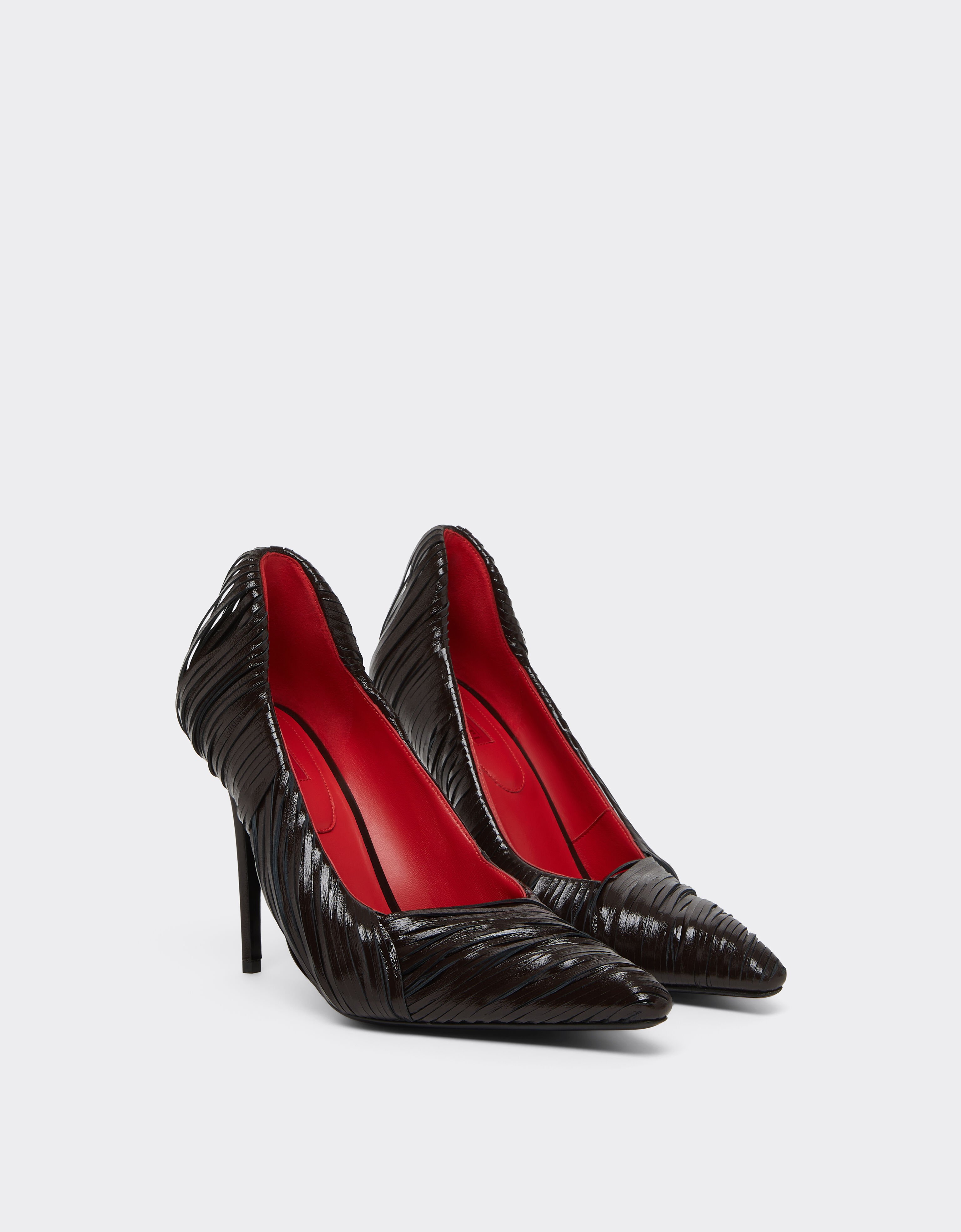 Ferrari Escarpins en cuir effet wet-glossy Marrone Scuro 51308f