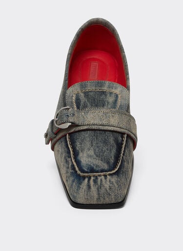 Ferrari Mocassin en denim acidulé Blu Denim 51316f