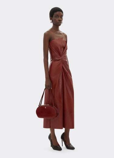 Ferrari The Ferrari Dino Tote Soft in shiny leather Fired Brick 51325f