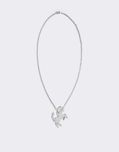 Ferrari Prancing Horse Rhinestone Necklace Antracite CGWNK0005JU00005f