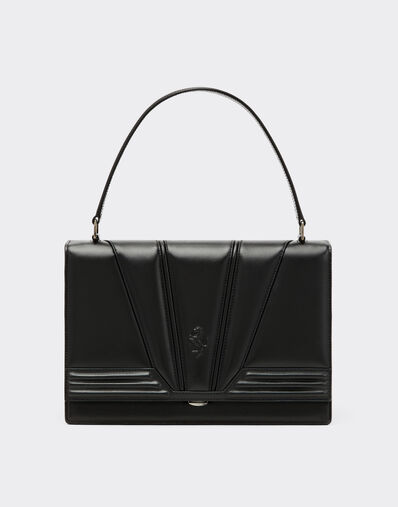 Ferrari Crossbody bag in smooth leather with 3D motifs Charcoal 20010f