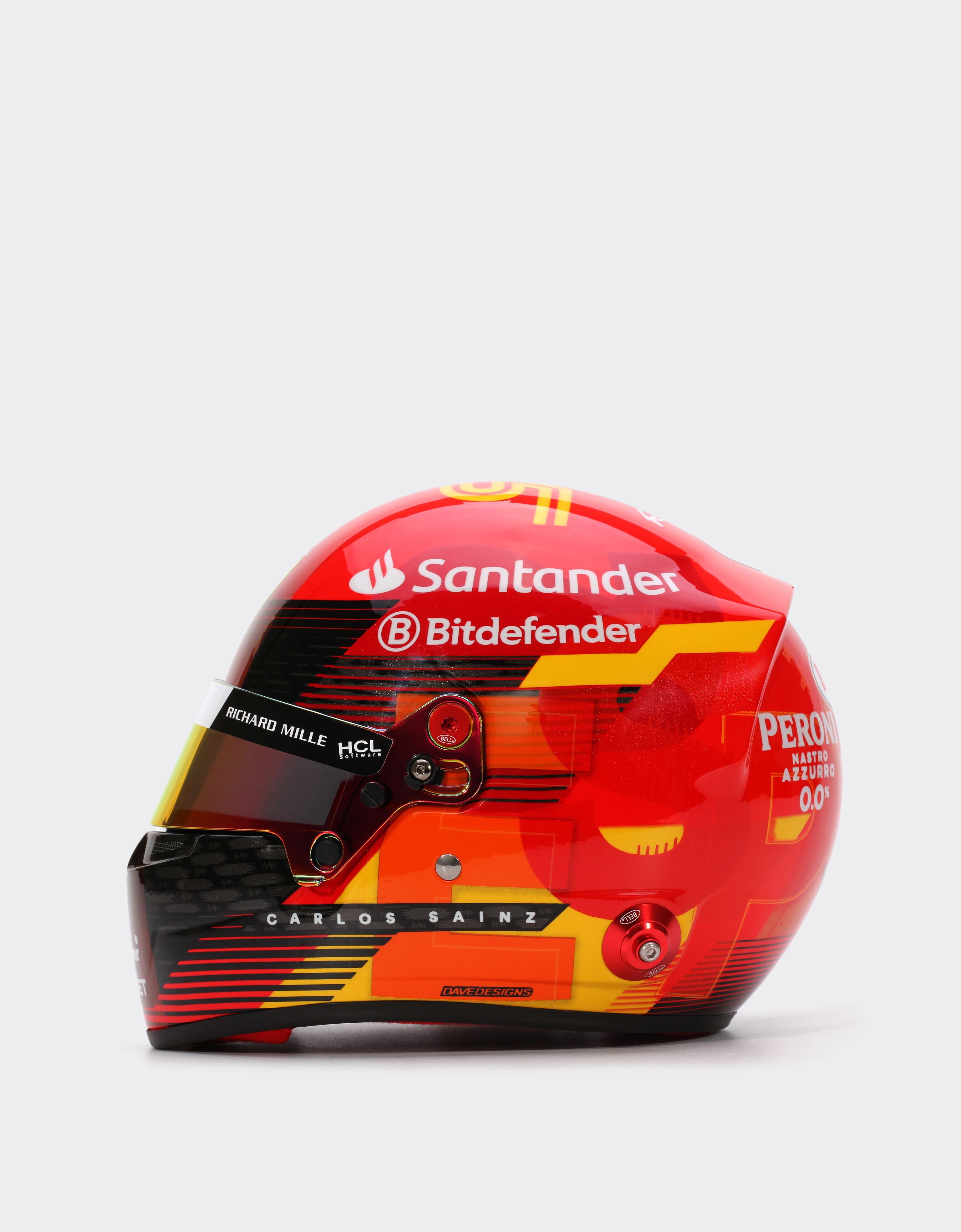 Ferrari Minicasco de Carlos Sainz a escala 1:2 - Edición especial España 2024 Rojo F1355f