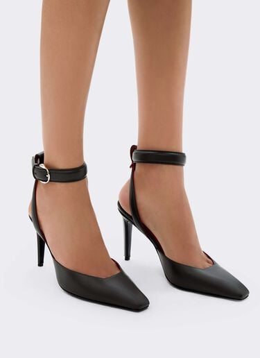 Leather Heeled Sandal Ferrari Leather Heeled Sandal Antracite CSWSA0011XL00003f