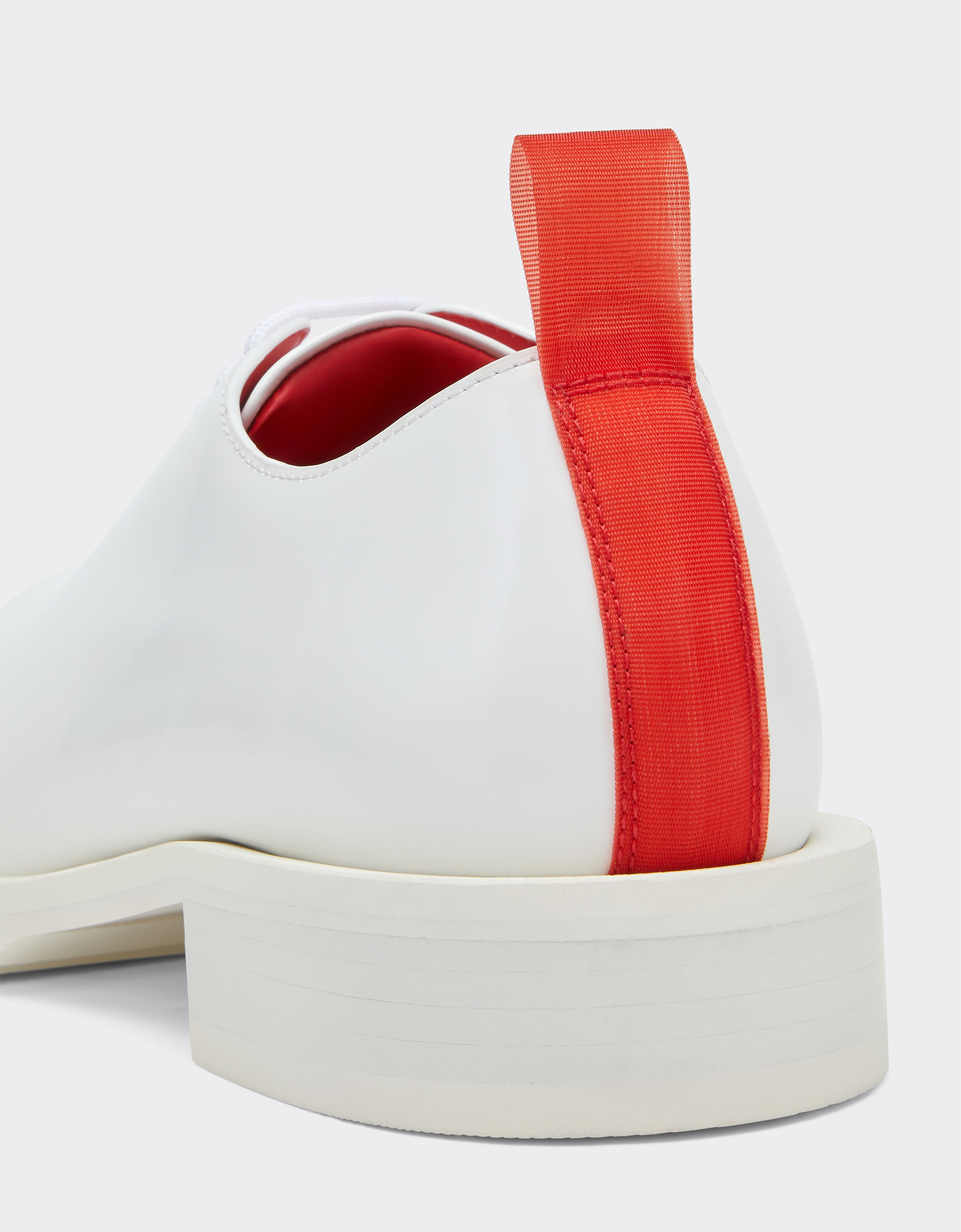 Derby shoes in smooth leather in Optical White for Men Ferrari