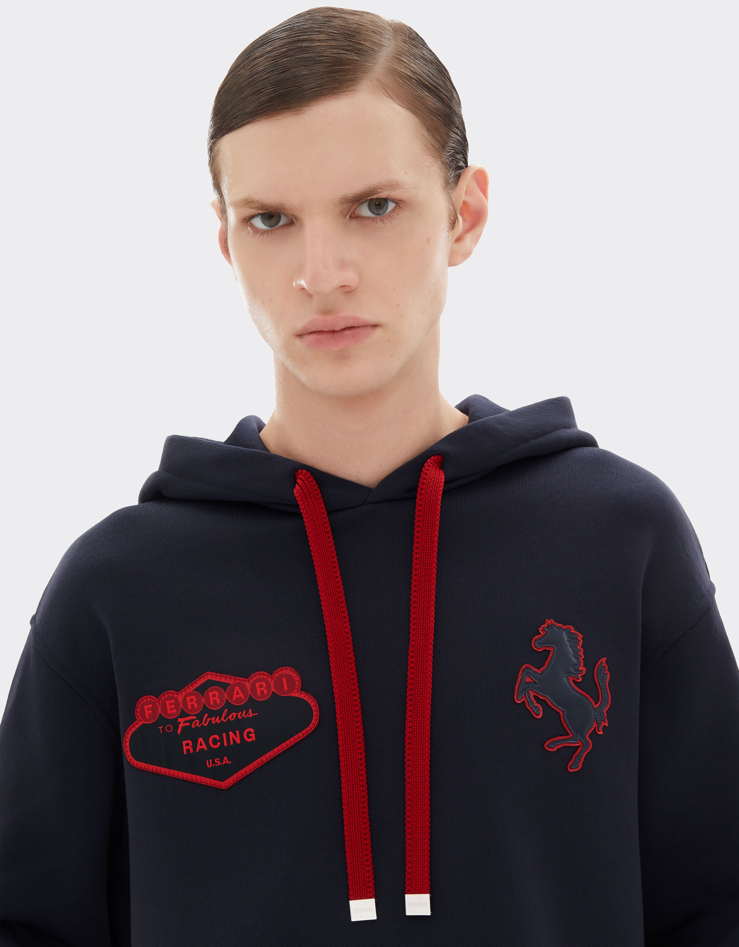 Ferrari Cotton blend hoodie Navy 51021f