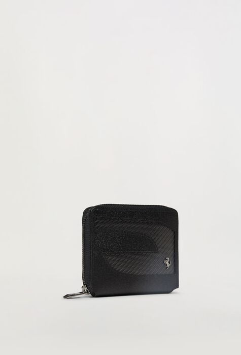Ferrari Square leather wallet with carbon fibre insert Rust 47156f