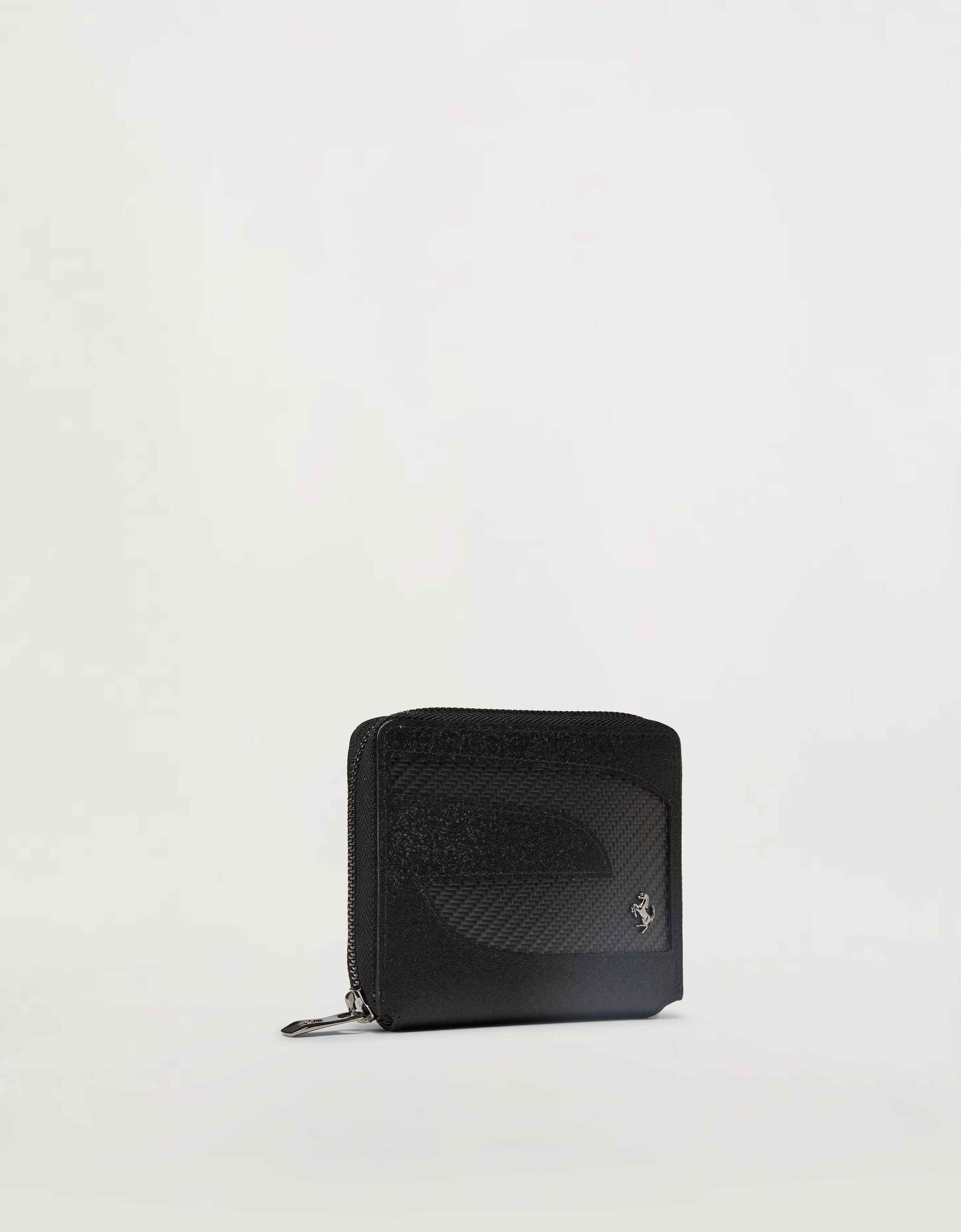 Ferrari Square leather wallet with carbon fibre insert Black 47142f