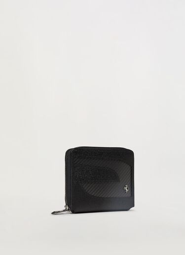 Ferrari Square leather wallet with carbon fibre insert Black 47142f