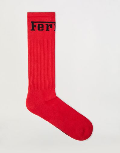 Ferrari Calze in blend di cotone con logo Ferrari Rosso 20007f