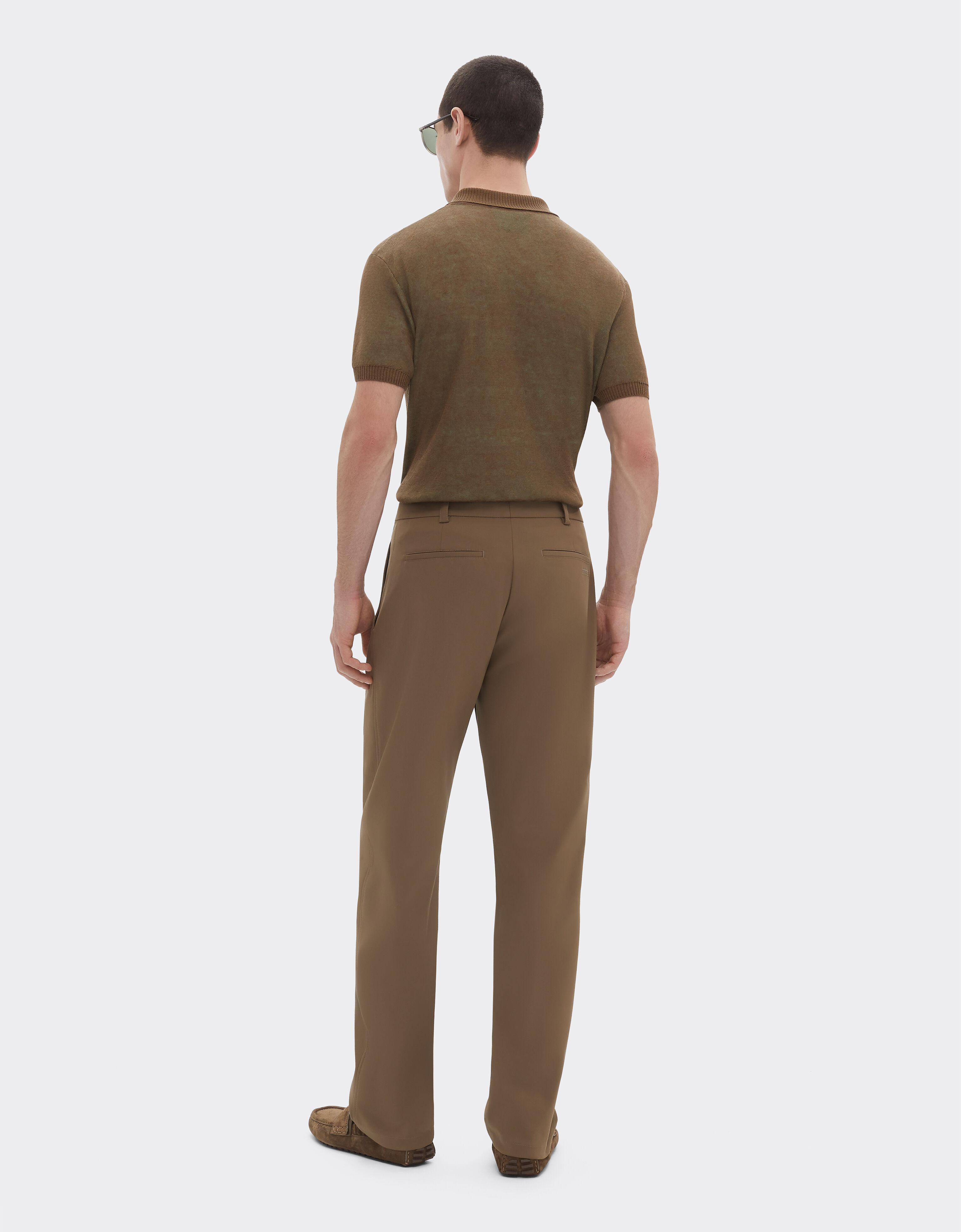 Ferrari Pantalon chino en coton technique Khaki Green 50793f