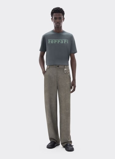 Ferrari T-shirt in cotone con logo Ferrari Grigio Titano CJNTH0006JCO0045f