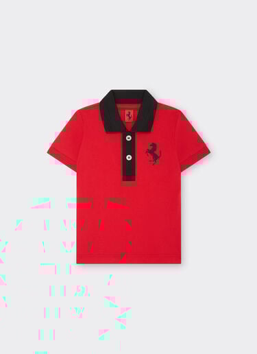 Ferrari Infant cotton piqué polo shirt with contrasting details Rosso Corsa 47003fB