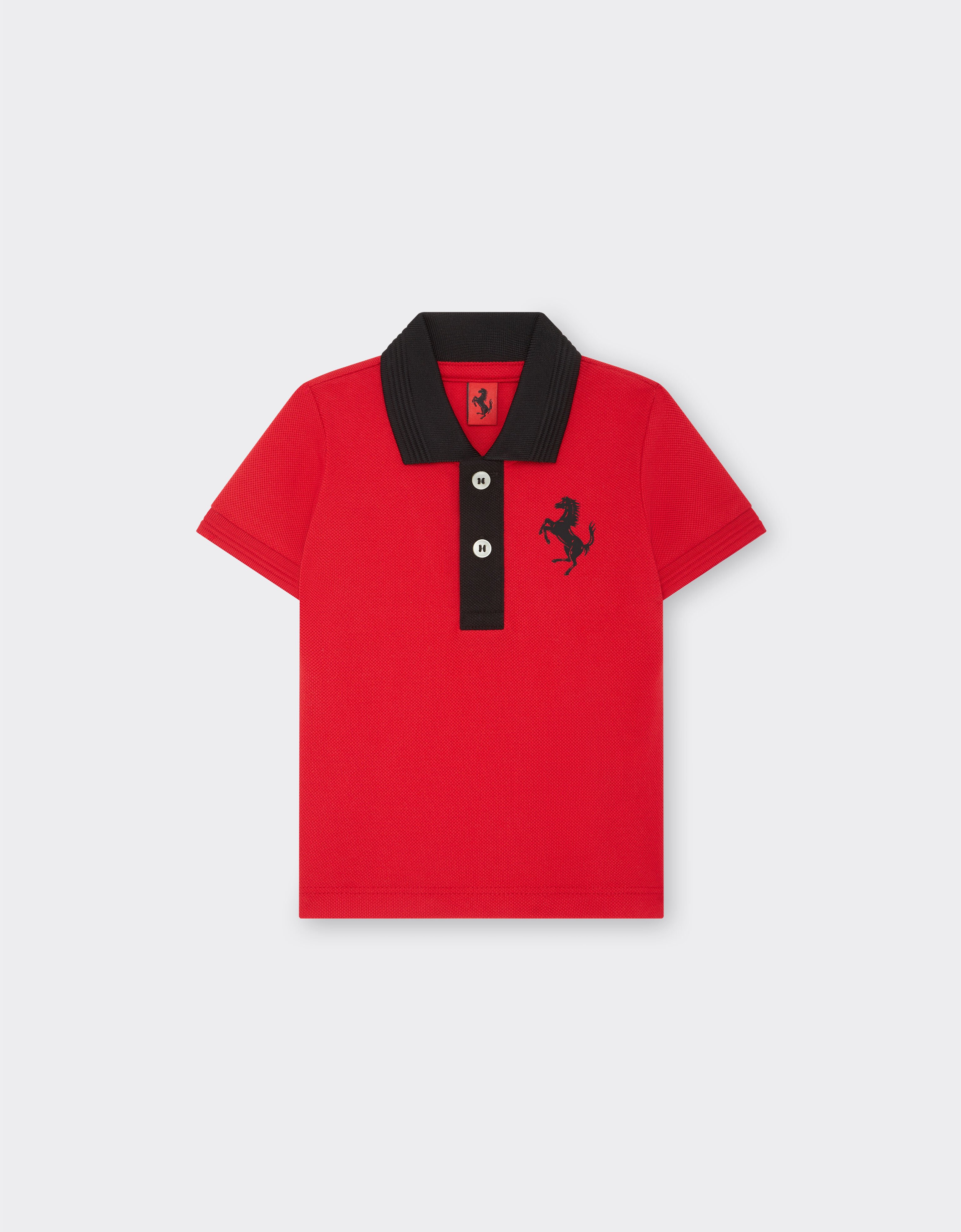 Ferrari Infant cotton piqué polo shirt with contrasting details Rosso Corsa 47003fB
