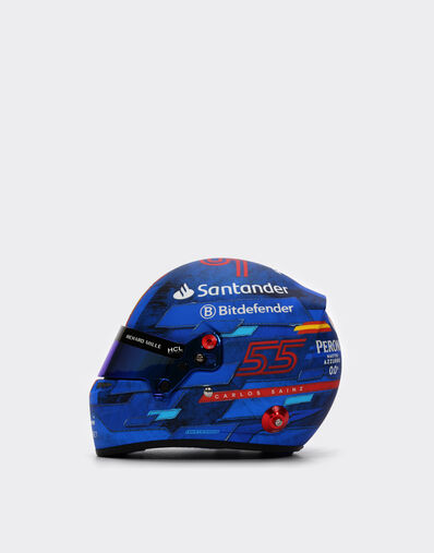 Ferrari Carlos Sainz Miami 2024 Special Edition mini helmet in 1:2 scale Blu Scozia F1349f