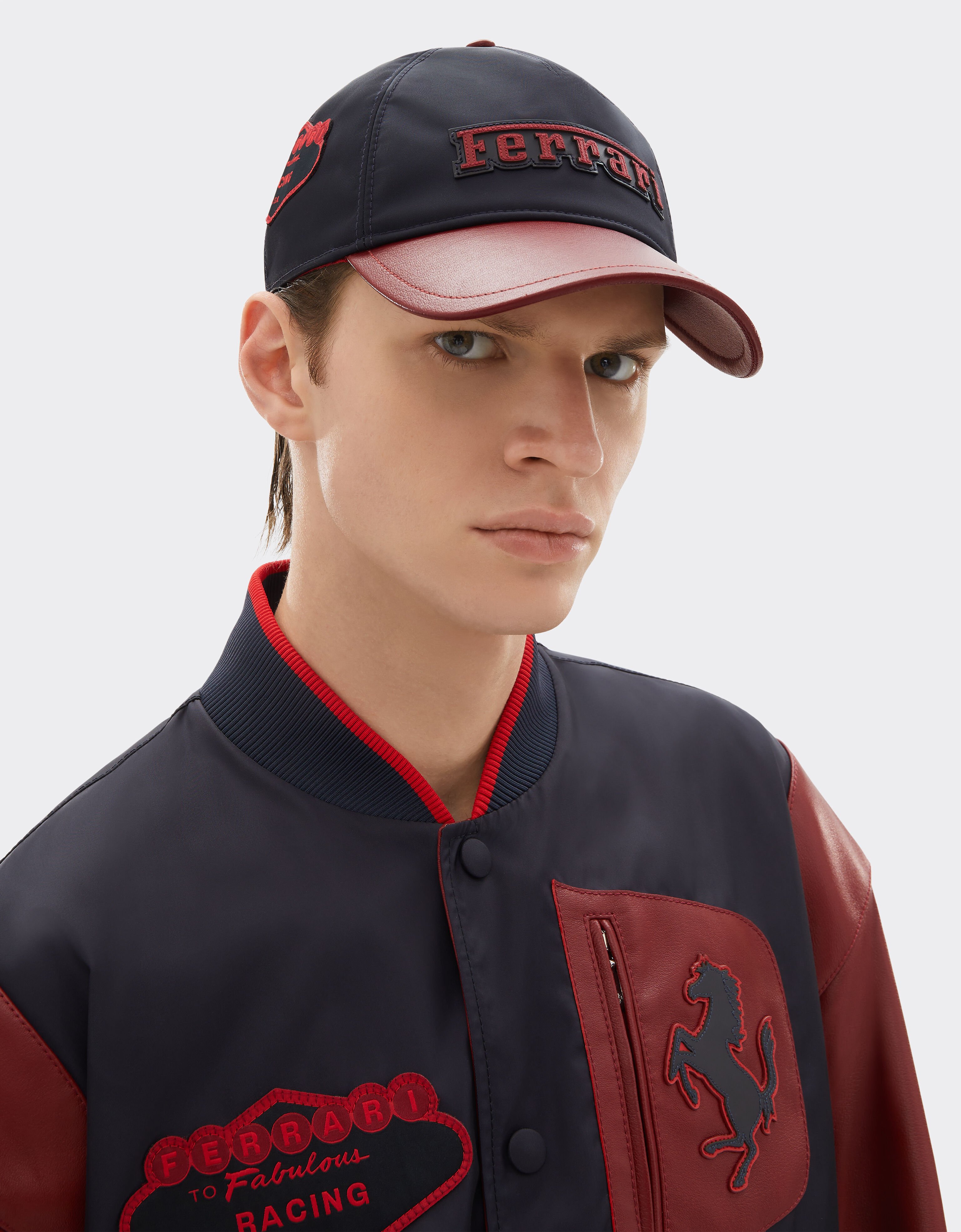 Baseball cap in Q-Cycle® nylon and leather Ferrari Baseball cap in Q-Cycle® nylon and leather Navy 51166f