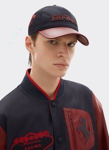 Baseball cap in Q-Cycle® nylon and leather Ferrari Baseball cap in Q-Cycle® nylon and leather Navy 51166f