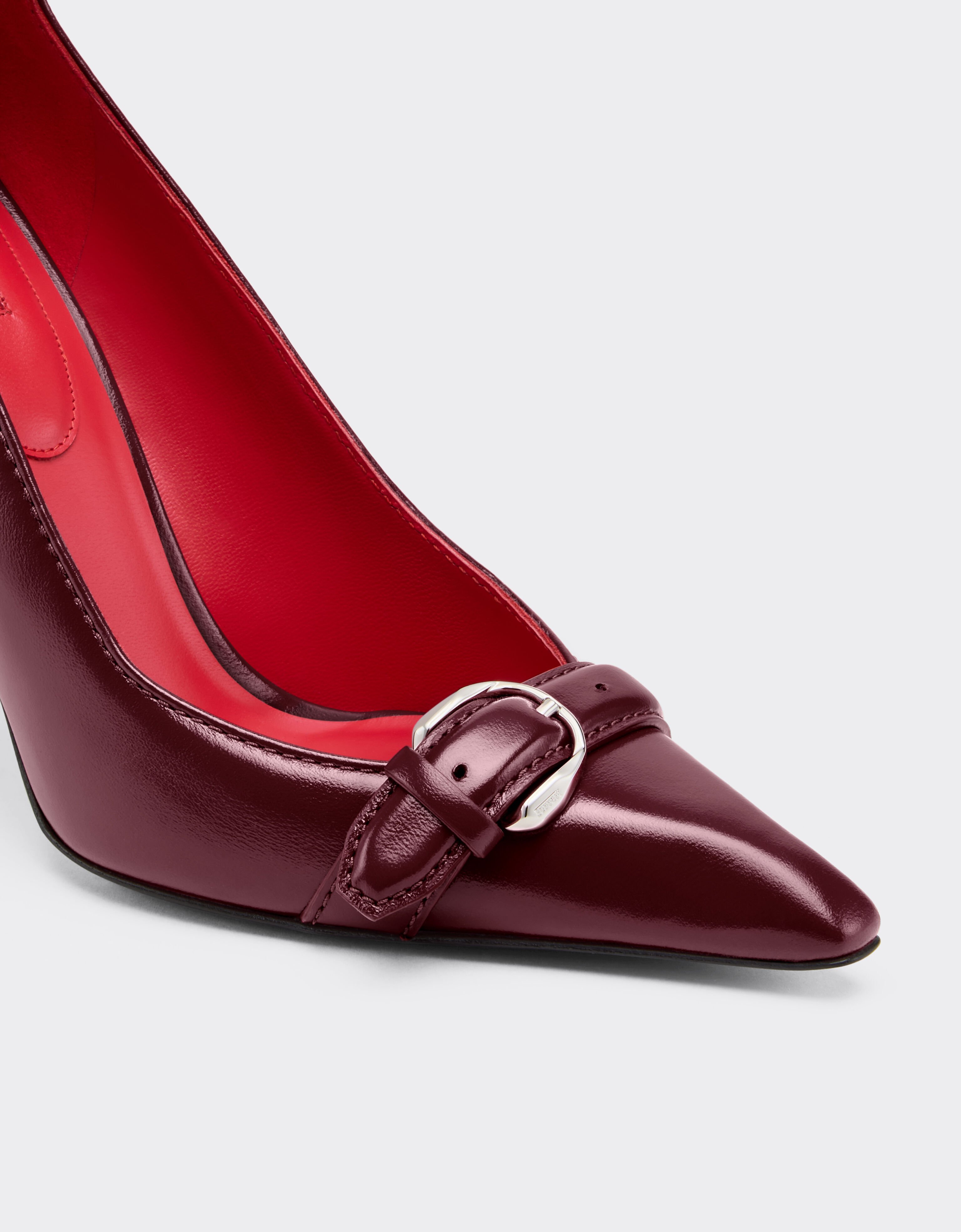 Ferrari Court shoes in wet-effect glossy leather Cherry 49388f