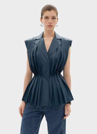 Gilet in nappa semilucida Ferrari Gilet in nappa semilucida Blu pavone 22458f