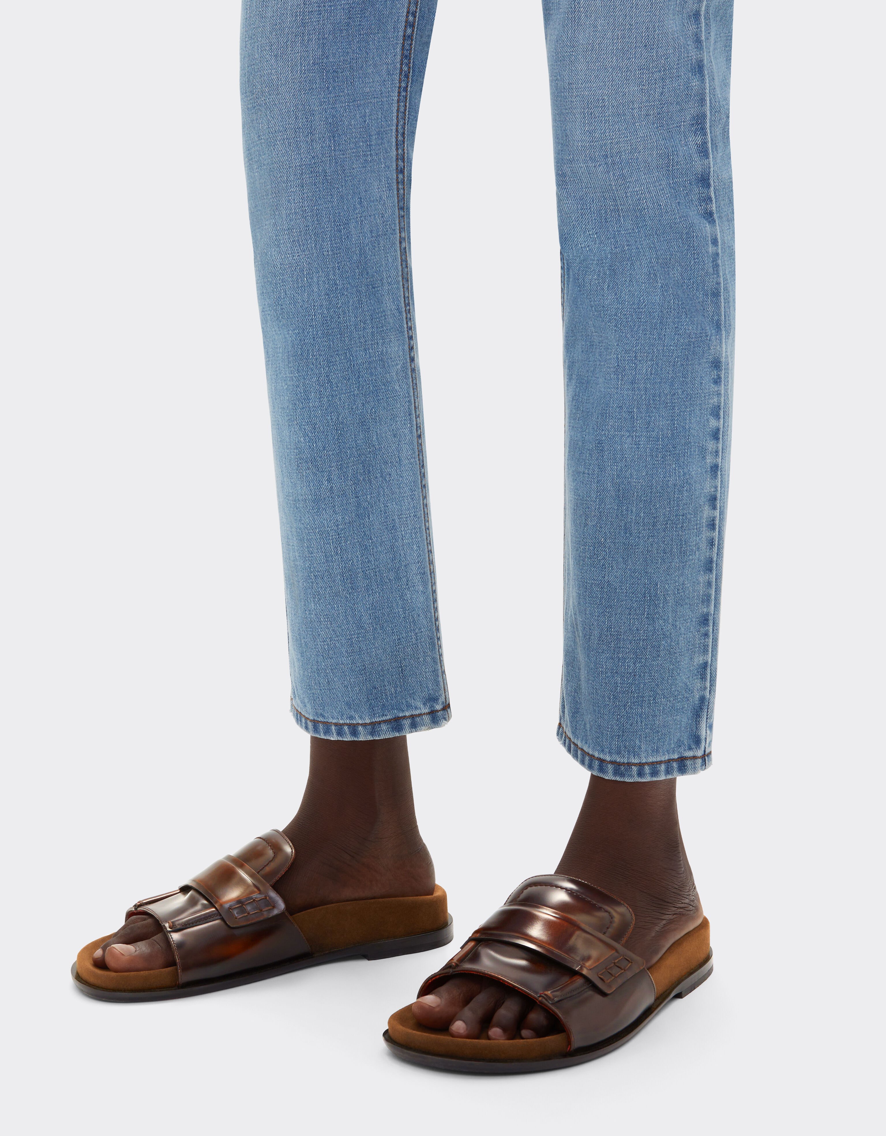 Ferrari Slide loafers in brushed leather Brown 22232f