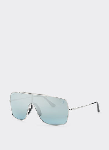 Ferrari Ray-Ban für Scuderia Ferrari RB3697MF in Metall mit blau verlaufenden, verspiegelten Gläsern Silber F1508f