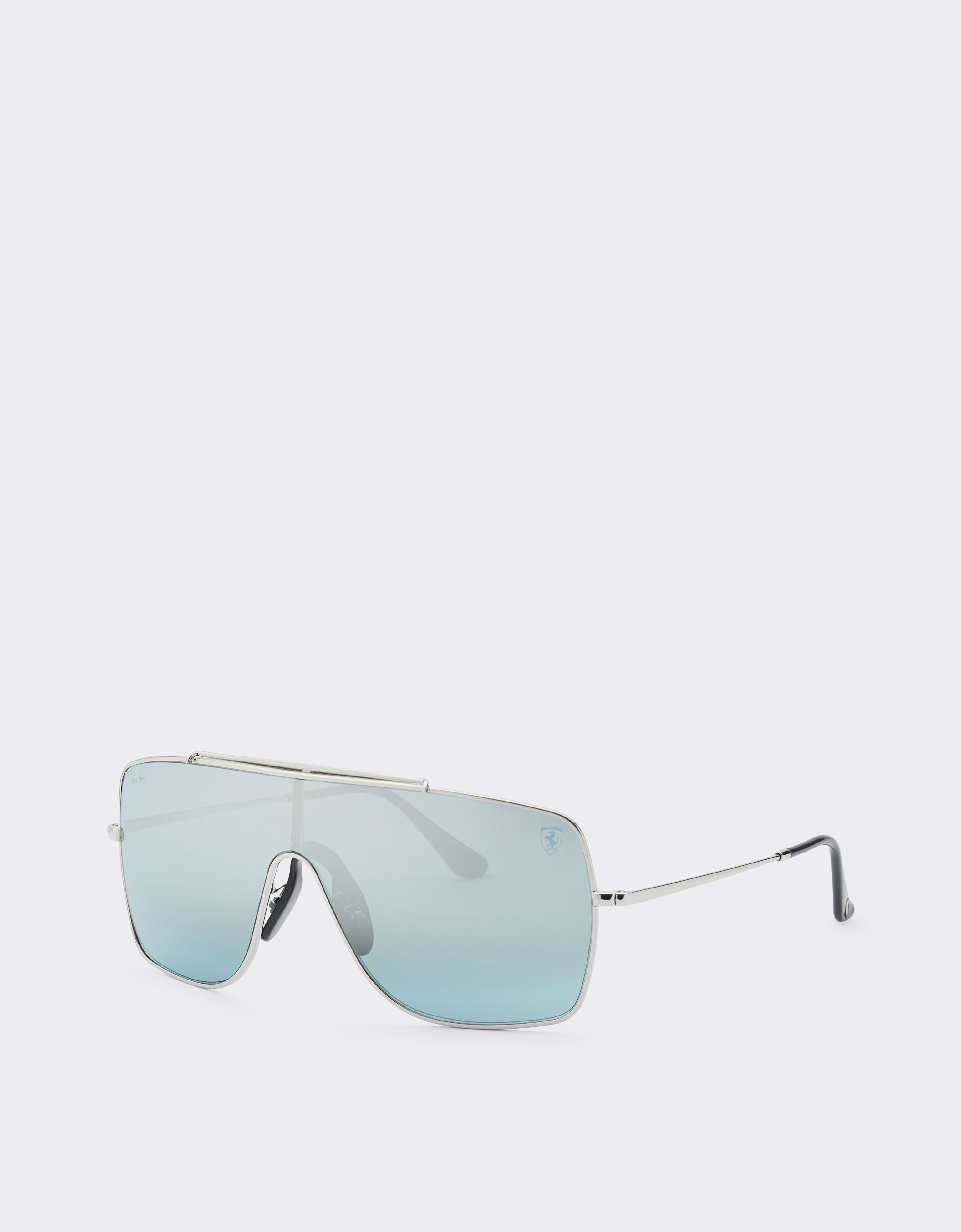 Ferrari Ray-Ban für Scuderia Ferrari RB3697MF in Metall mit blau verlaufenden, verspiegelten Gläsern Silber F1508f