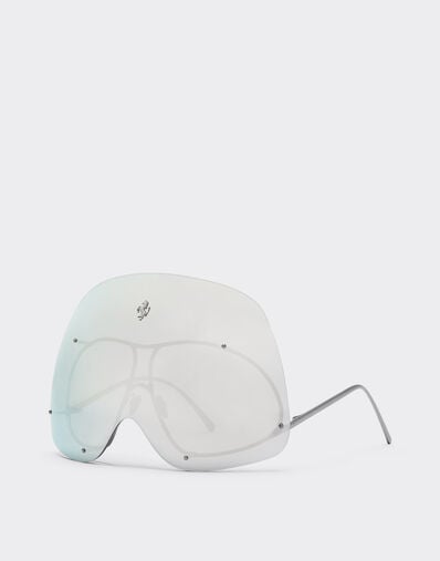 Ferrari Ferrari Limited Edition gunmetal sunglasses with mirrored shield Silver F1248f