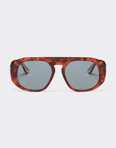 Ferrari Ferrari sunglasses in brown tortoiseshell acetate with polarised blue lenses Brown LA02Yf