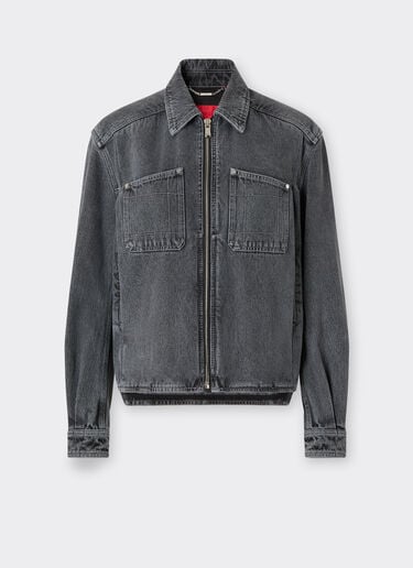 Ferrari Dark marbled denim jacket Granite Gray 49945f