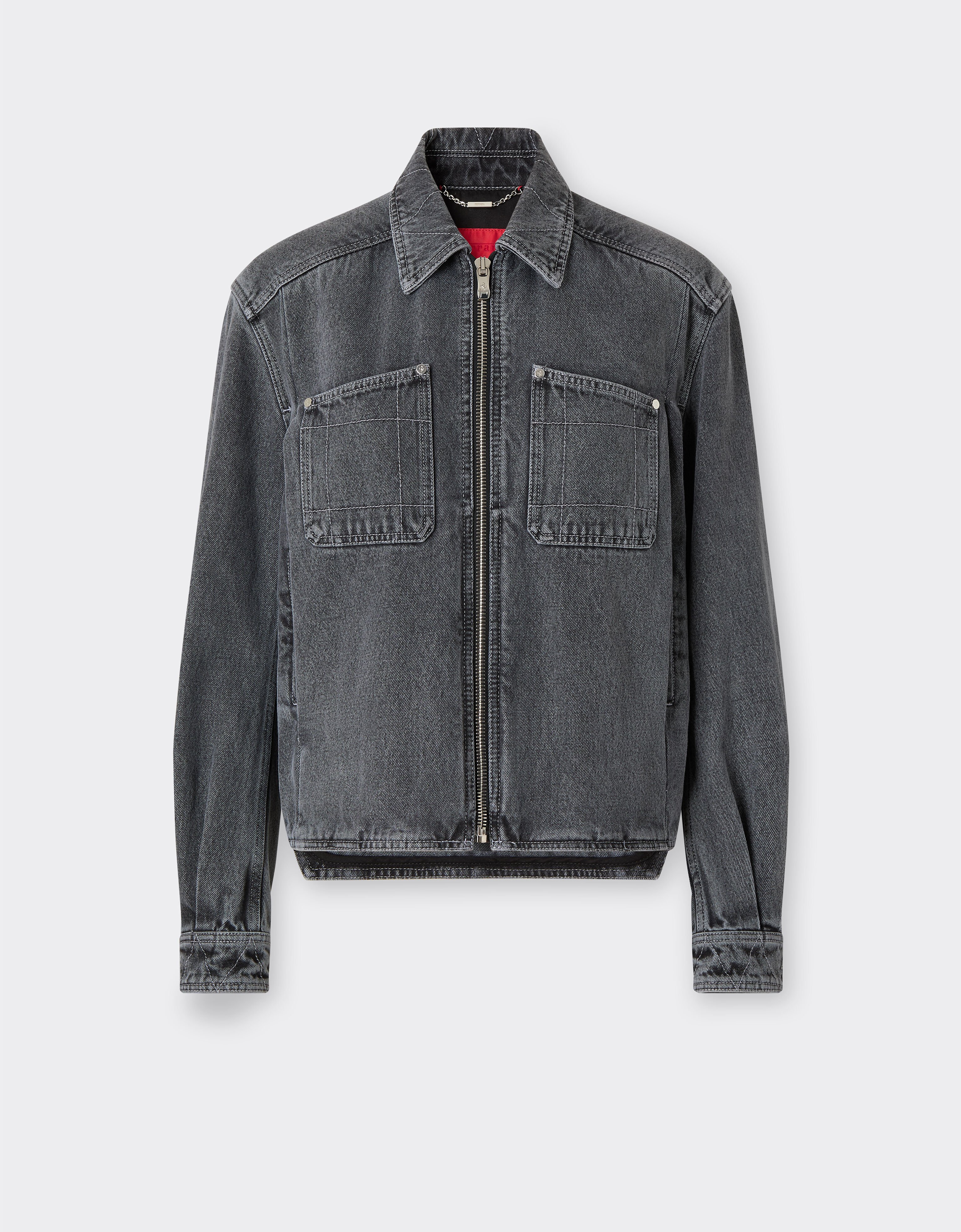 Ferrari Dark marbled denim jacket Granite Gray 49945f