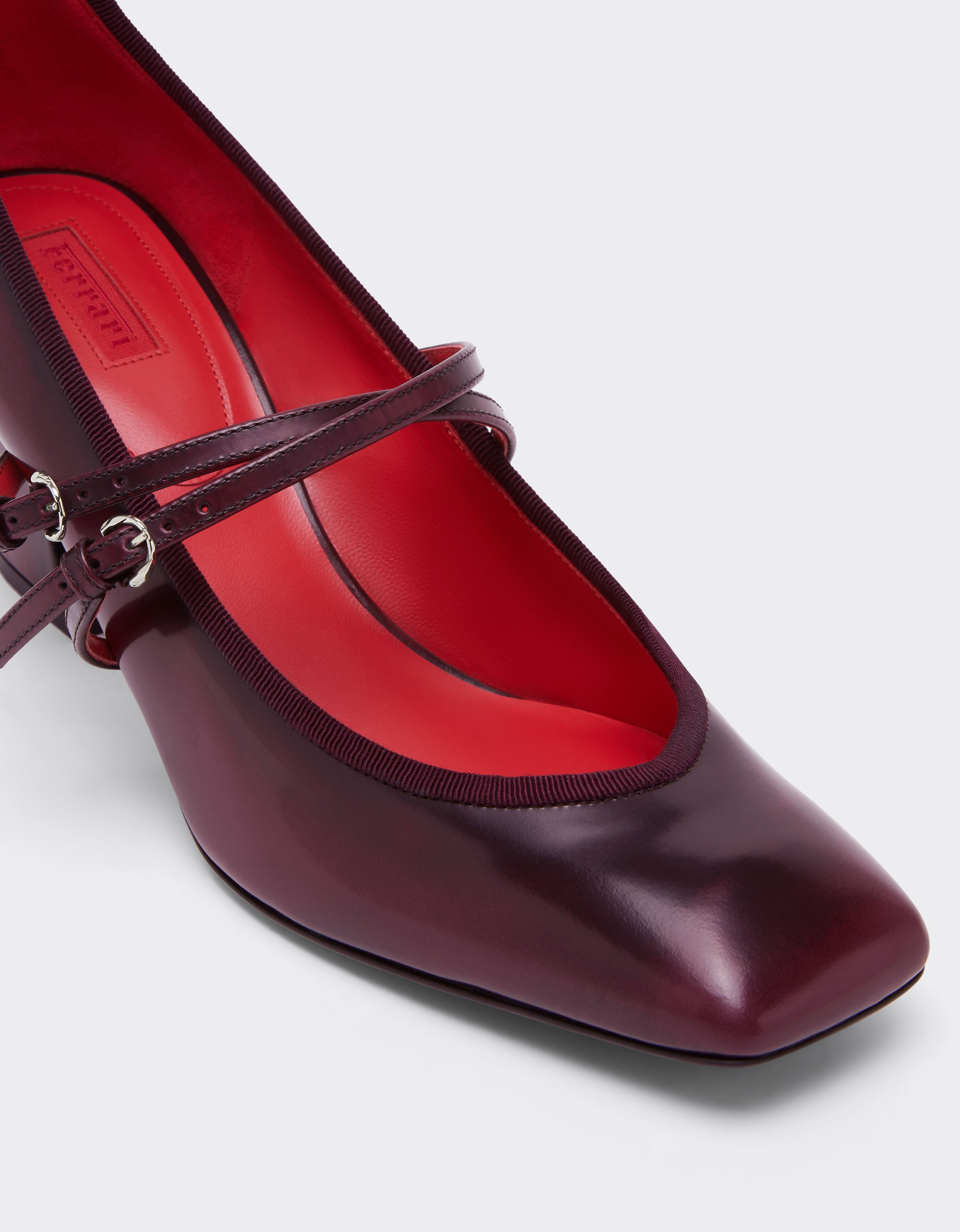 Ferrari Leather Mary Jane pumps Cherry 22732f