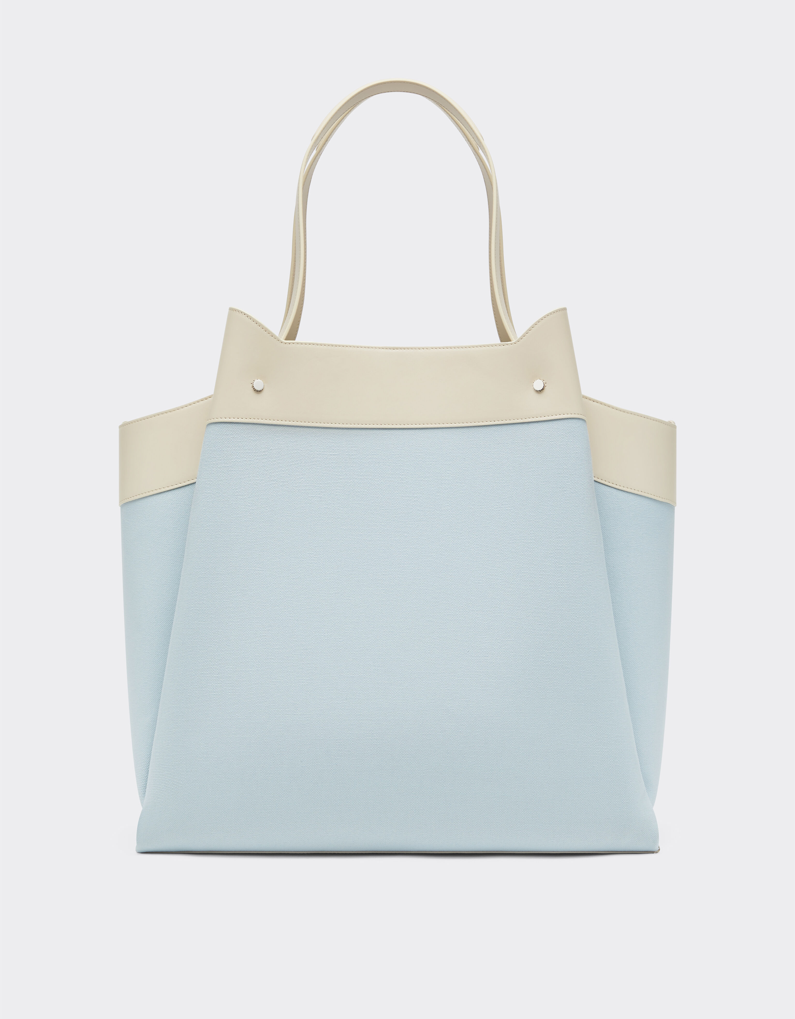 Ferrari Ferrari x Charles Leclerc tote bag in canvas and leather Steel Blue 49184f