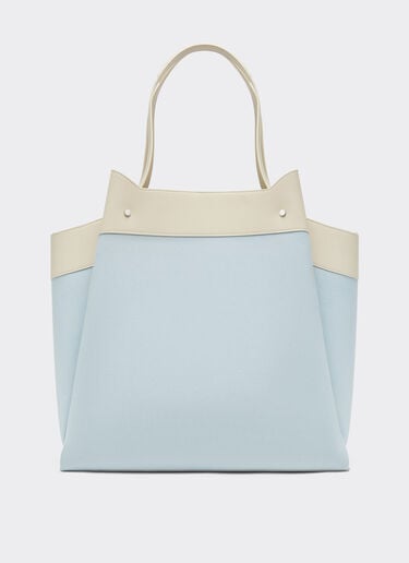 Ferrari x Charles Leclerc tote bag in canvas and leather Ferrari Ferrari x Charles Leclerc tote bag in canvas and leather Steel Blue 49184f