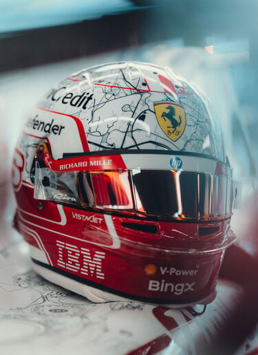Ferrari Charles Leclerc 1:1 Special Edition Helmet for the 2026 Austin Grand Prix Multicolor LO0R3059EXT0001f